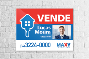 Placa imobiliaria adesivada