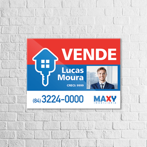 Placa imobiliaria adesivada